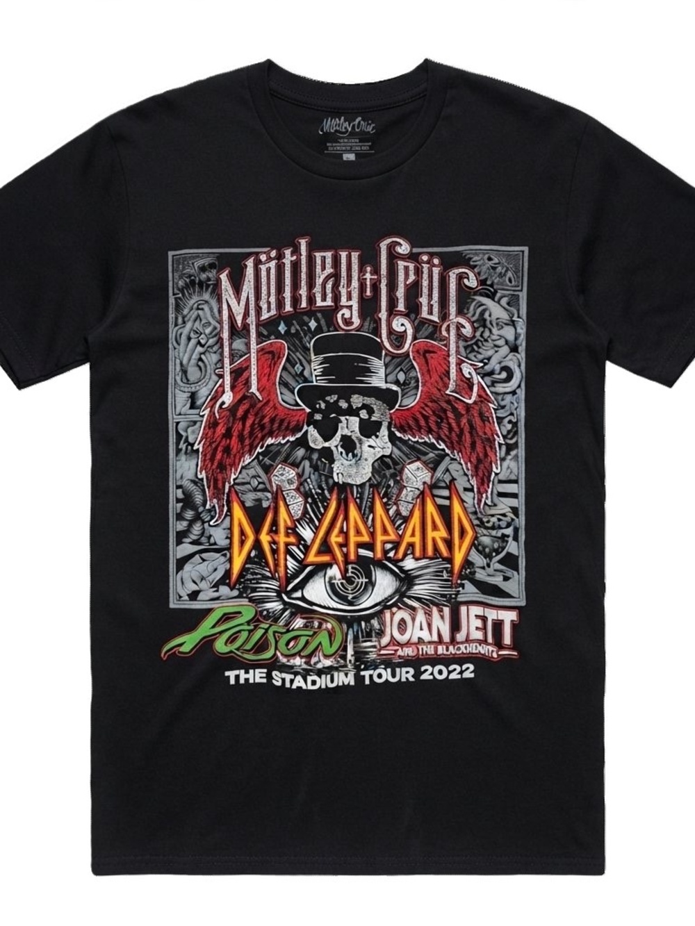 Mötley Crüe Def Leppard Poison Joan Jett – The Stadium Tour 2022 T-Shirt – Men's